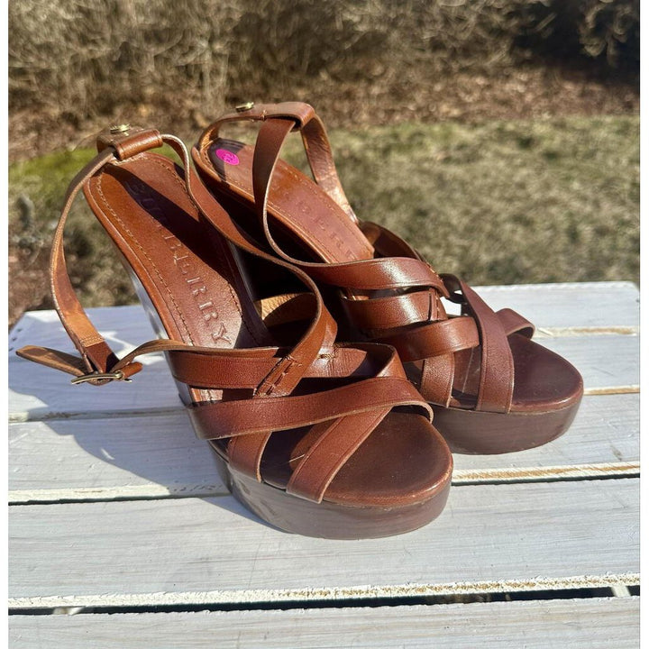 Burberry Leather Slingback Sandals - Size 38.5