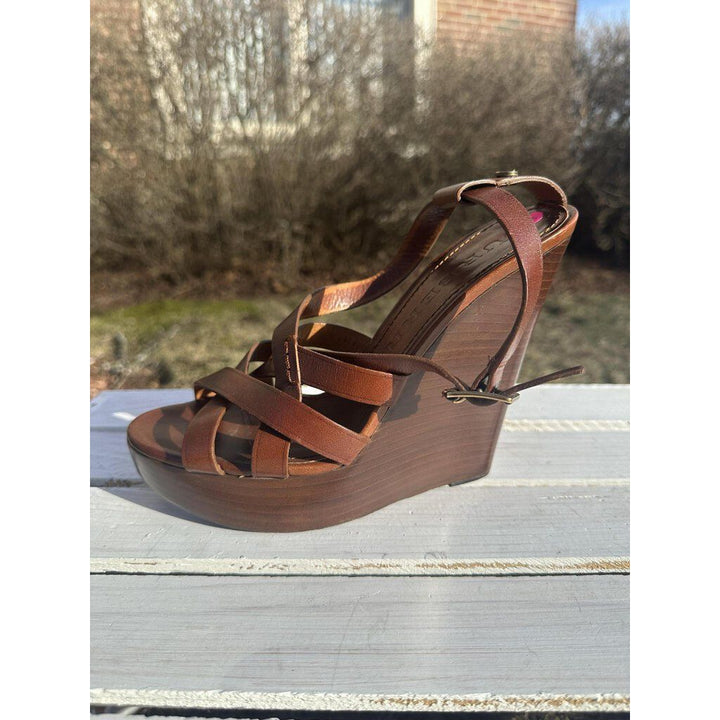 Burberry Leather Slingback Sandals - Size 38.5