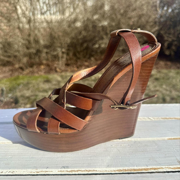 Burberry Leather Slingback Sandals - Size 38.5