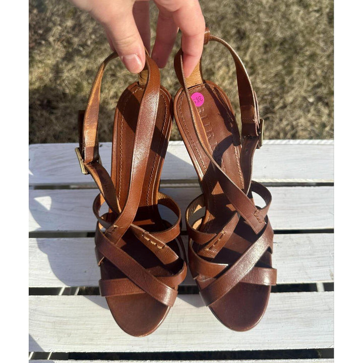 Burberry Leather Slingback Sandals - Size 38.5
