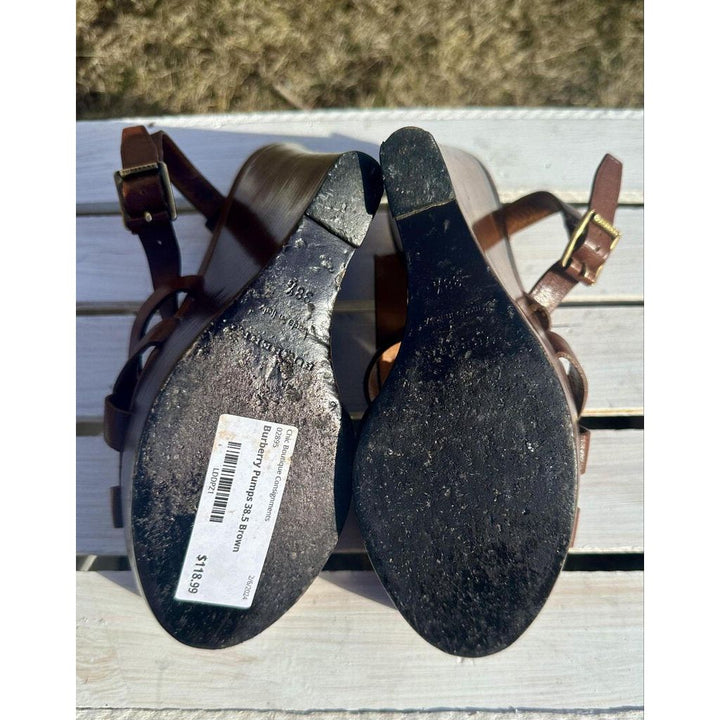 Burberry Leather Slingback Sandals - Size 38.5