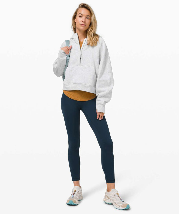 Lululemon Scuba Oversized 1/2 Zip Hoodie in Heathered Core Ultra Light Grey - Size XS/S(Retails $118)
