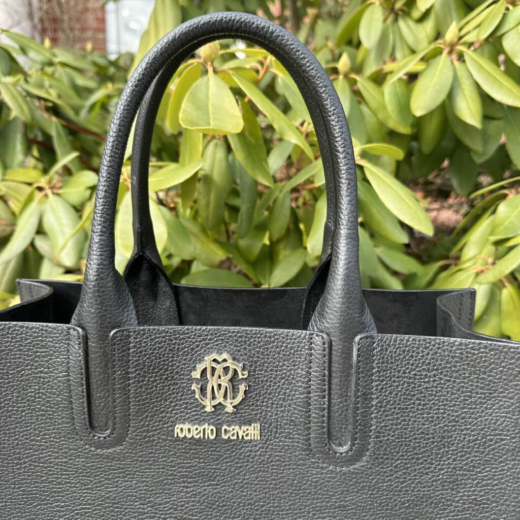 Roberto cavalli pebble leather tote bag 2025