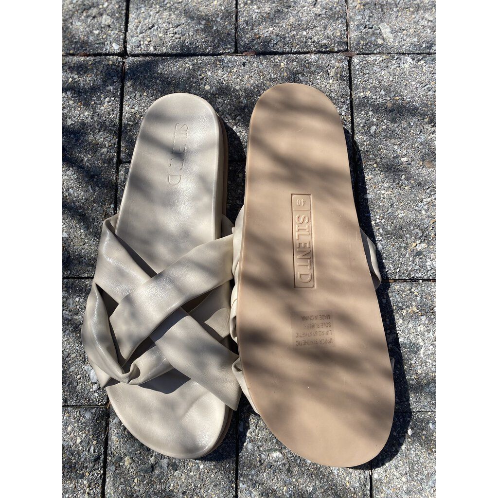 Silent D Helena Woven Beige Sandals - Size 40