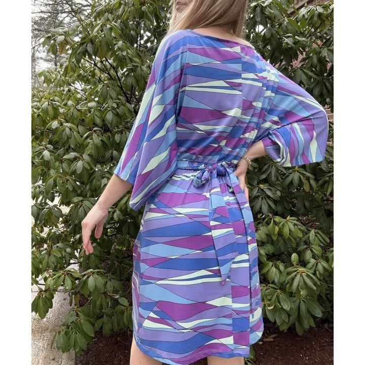 Julie Brown Geometric Tie Dress - Size Small