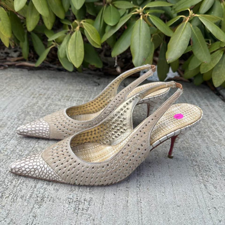 Emanuel Ungaro Slingback Kitten Heels - Size 9