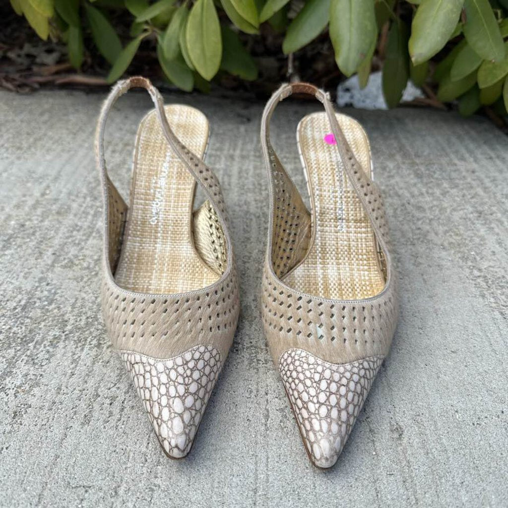 Emanuel Ungaro Slingback Kitten Heels - Size 9