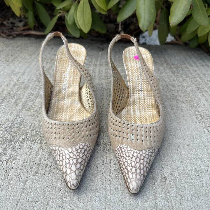 Emanuel Ungaro Slingback Kitten Heels - Size 9