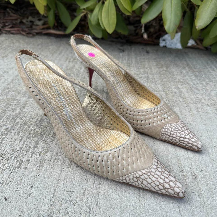 Emanuel Ungaro Slingback Kitten Heels - Size 9