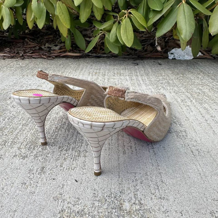 Emanuel Ungaro Slingback Kitten Heels - Size 9