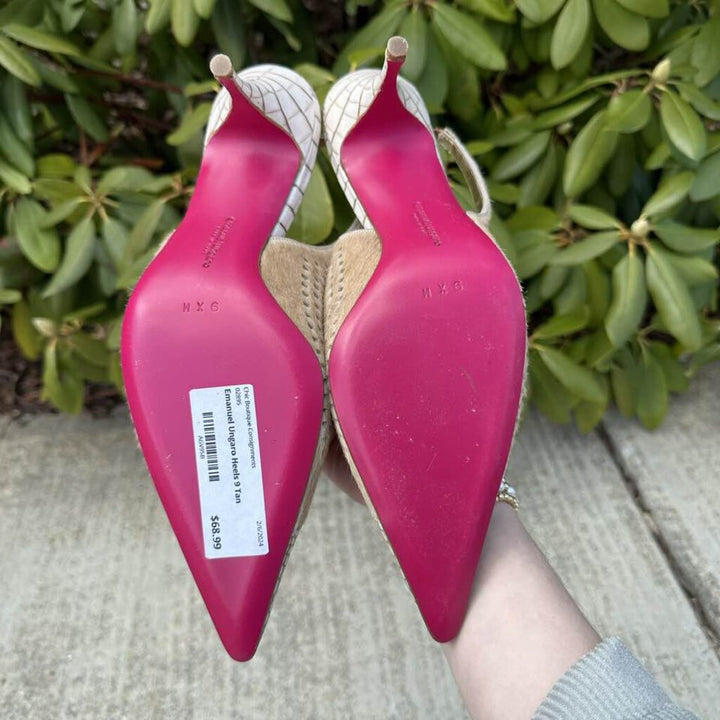 Emanuel Ungaro Slingback Kitten Heels - Size 9