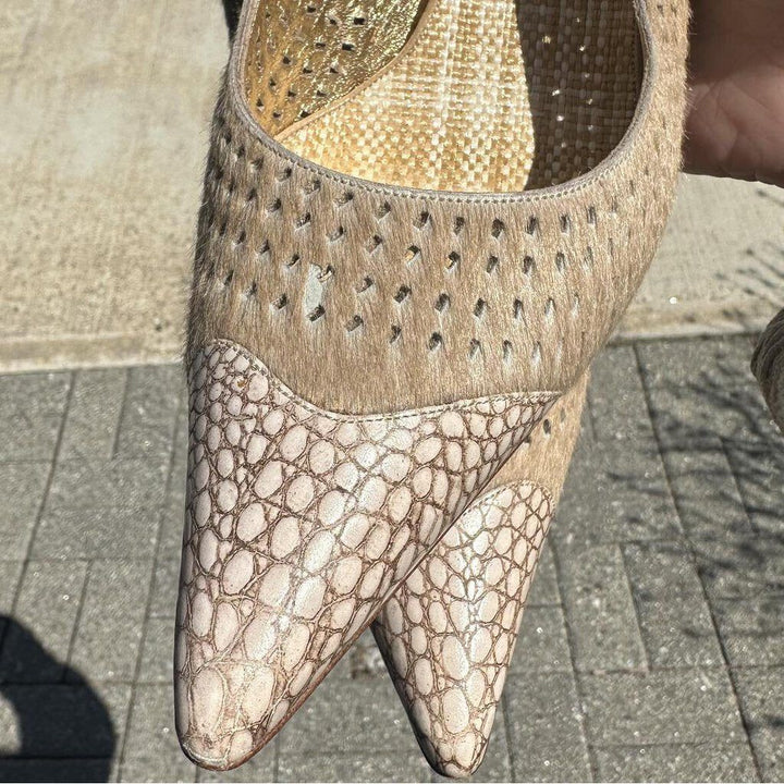 Emanuel Ungaro Slingback Kitten Heels - Size 9