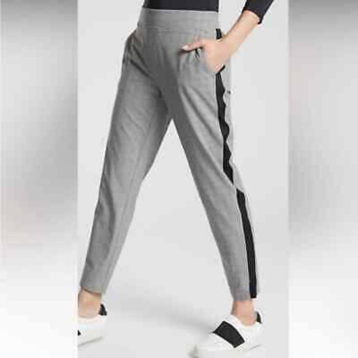 Athleta Plaid Brooklyn Ankle Pant Black White - Size 2