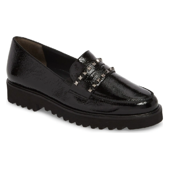 Paul Green Sofia Loafer In Black Crinkle Patent - Size 9.5