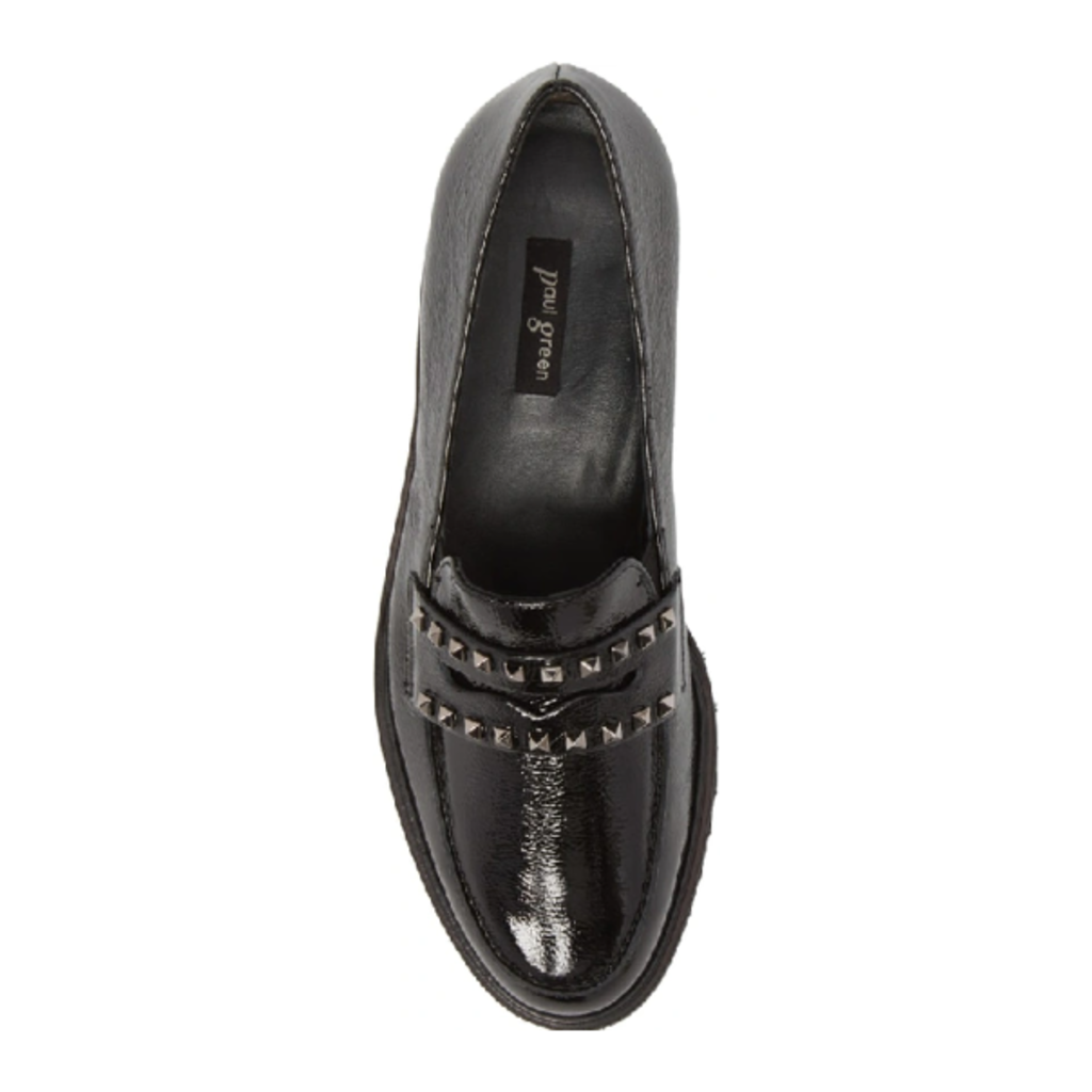 Paul Green Sofia Loafer In Black Crinkle Patent - Size 9.5