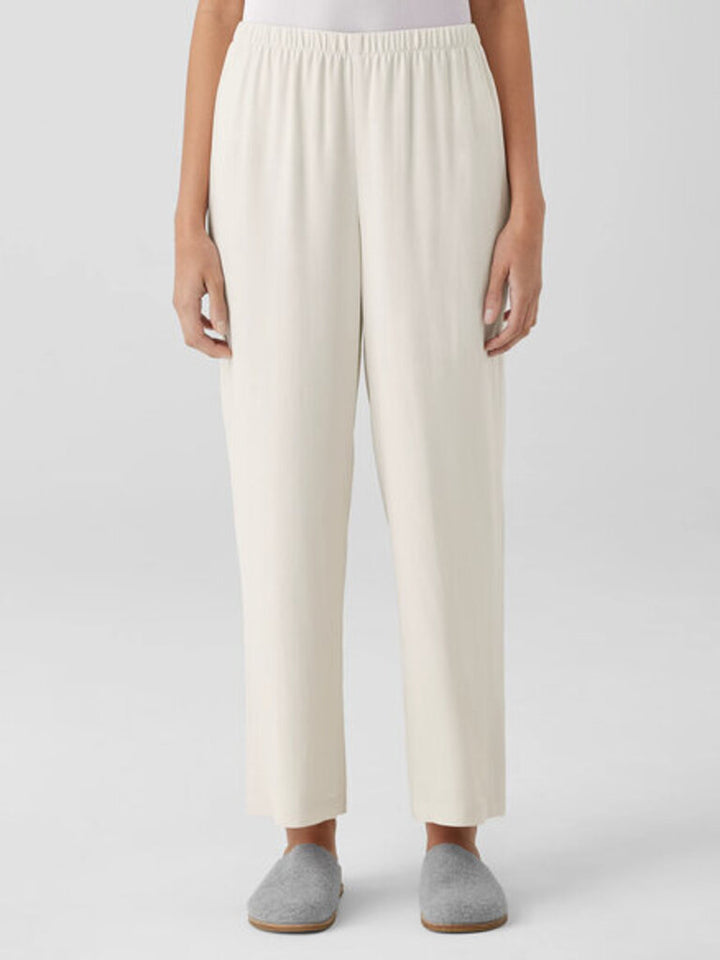 Eileen Fisher NWT Silk Georgette Crepe Straight Pant - Size XL