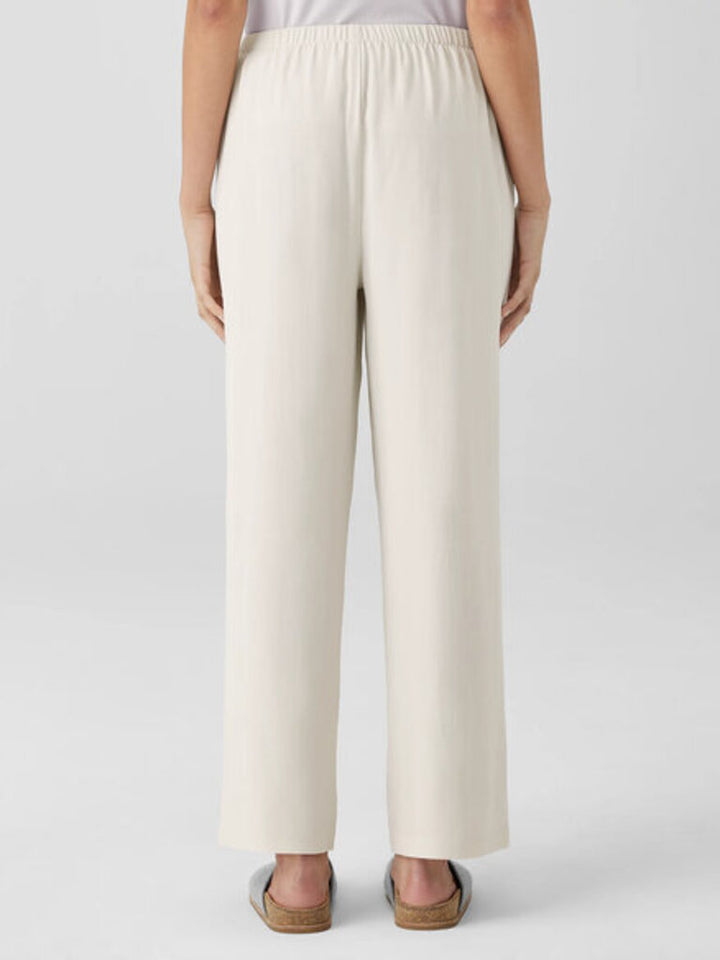 Eileen Fisher NWT Silk Georgette Crepe Straight Pant - Size XL