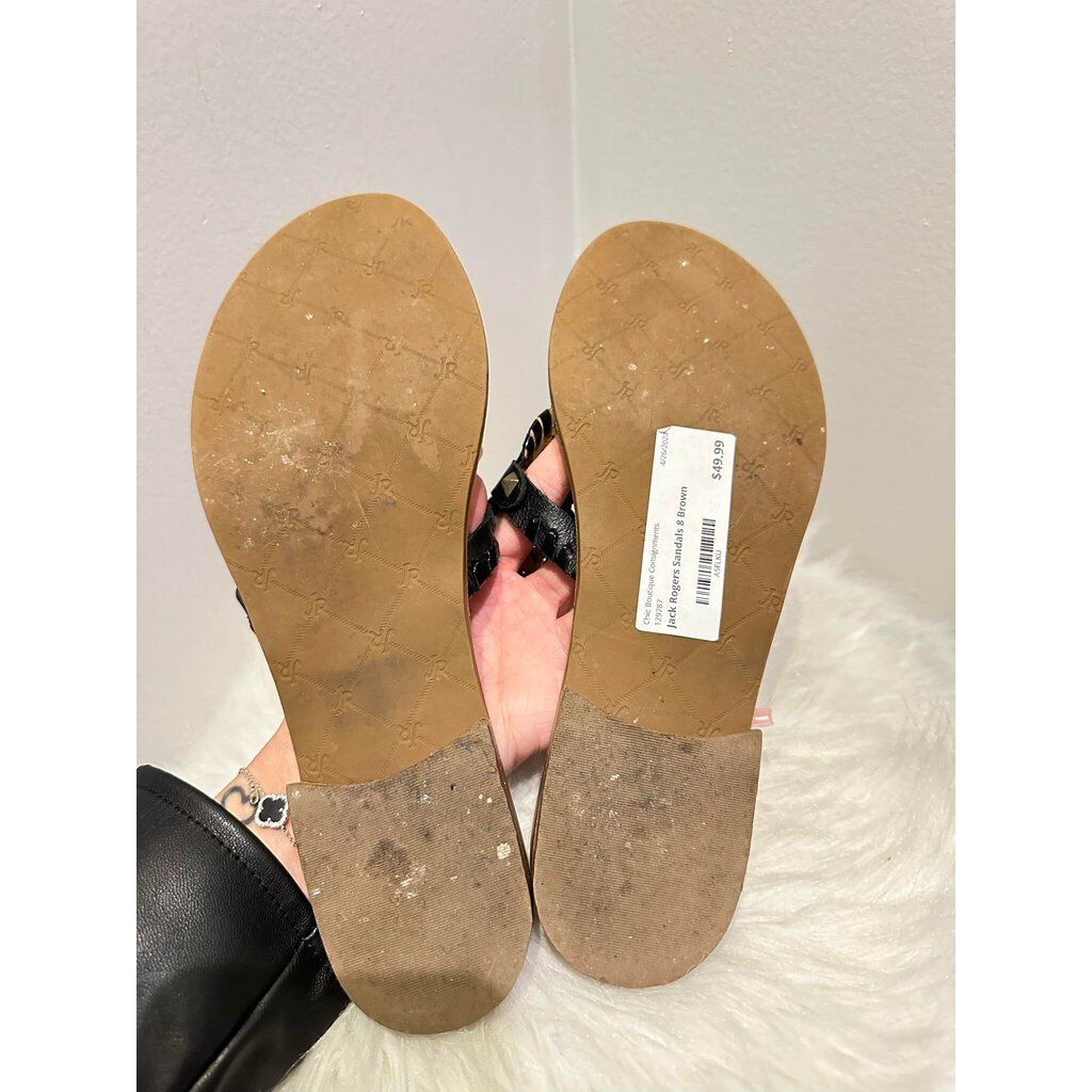 Jack Rogers Leather Thong Sandals - Size 8