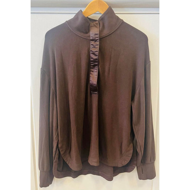 Varley Roeder Half Zip Midlayer in Coffee Bean - Size Large
