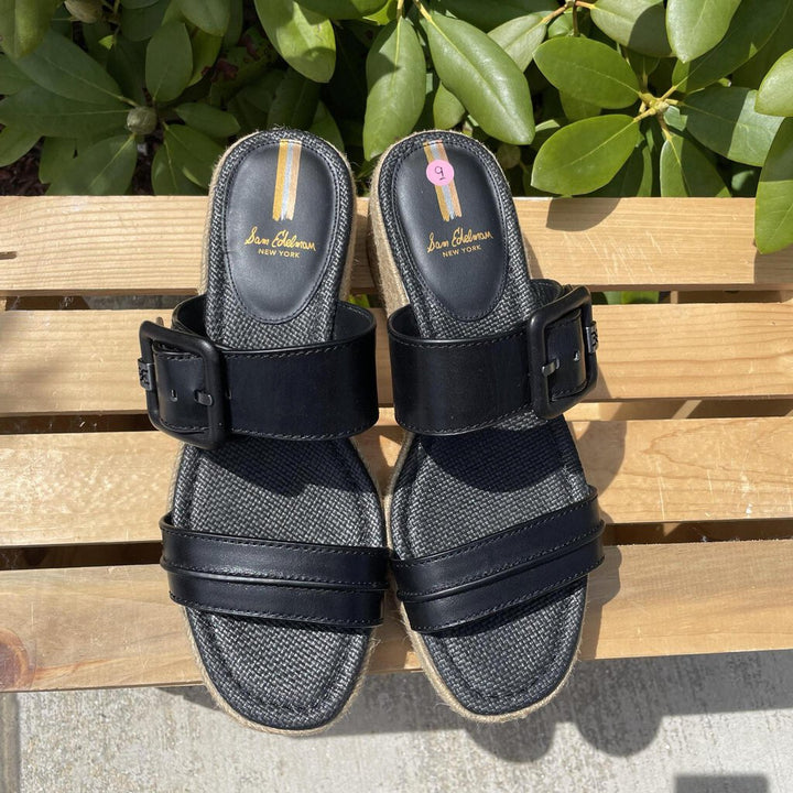 Sam Edelman Carson Platform Wedge Espadrille Slide Sandal - Size 9