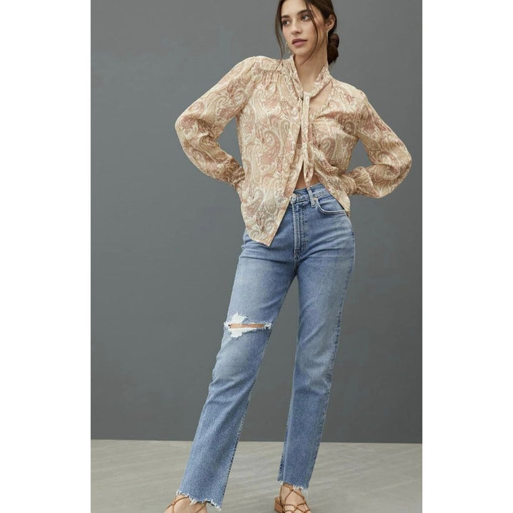 Citizens of Humanity Daphne Cropped High-Rise Stovepipe Jeans - Size 27