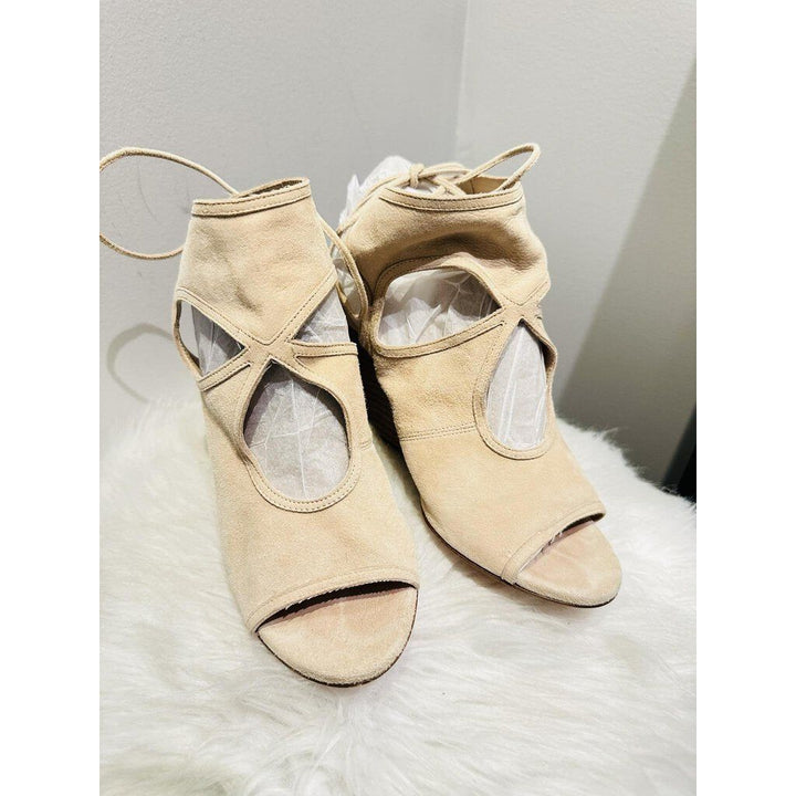 Aquazzura Cutout Suede Wedges - Size 37