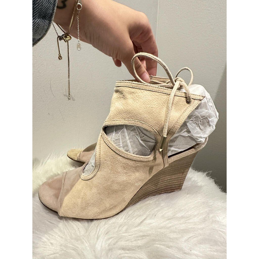 Aquazzura Cutout Suede Wedges - Size 37