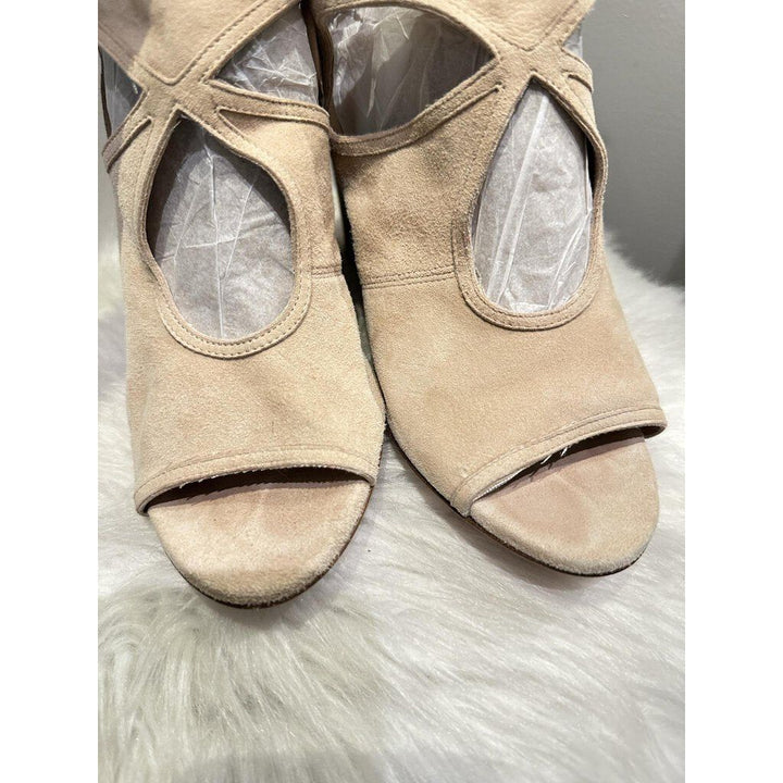 Aquazzura Cutout Suede Wedges - Size 37