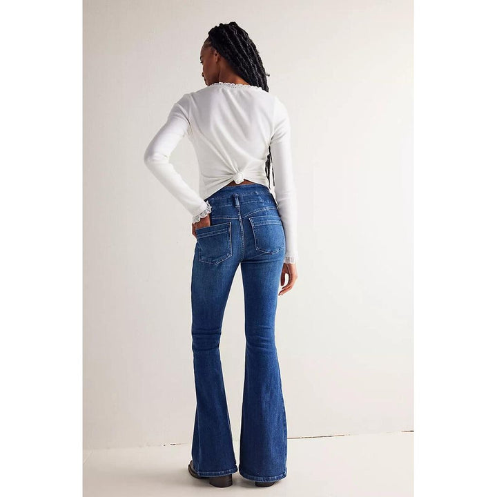 Free People After Dark Button Fly Wide Leg Jeans in Lilibet - Size 28