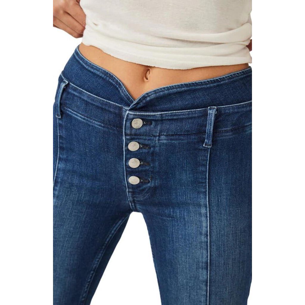 Free People After Dark Button Fly Wide Leg Jeans in Lilibet - Size 28