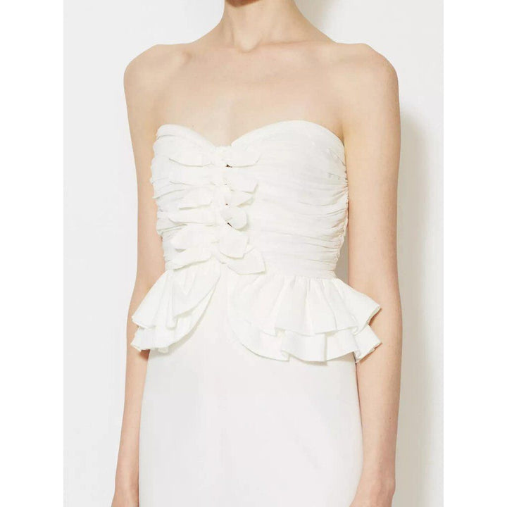 Jill Stuart NWT Strapless Ruched Peplum Bow Sheath Dress - Size 8