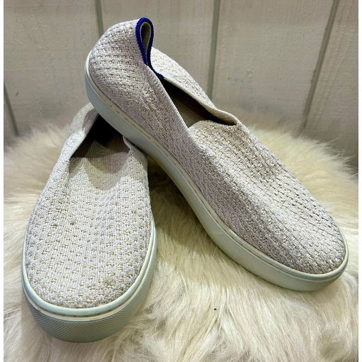 Rothy’s Salt White Honeycomb Knit Sneakers - Size 6.5
