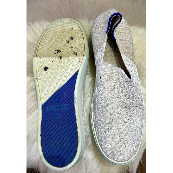 Rothy’s Salt White Honeycomb Knit Sneakers - Size 6.5