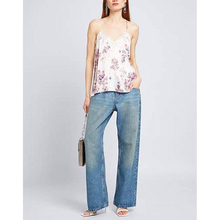 Cami NYC The Racer Silk Charmeuse Floral-Print Camisole - Size Medium