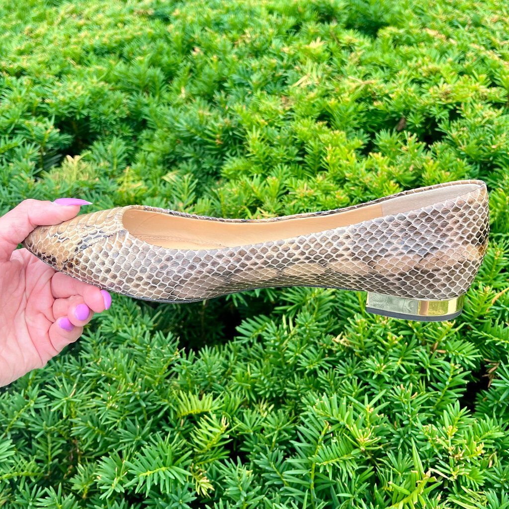 Tory Burch Bedford Snake Embossed Flats - Size 8