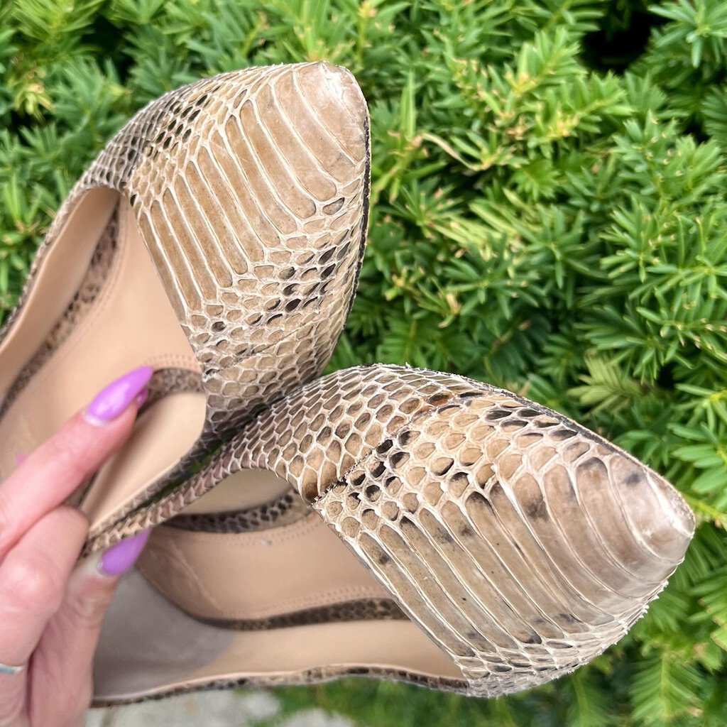 Tory Burch Bedford Snake Embossed Flats - Size 8