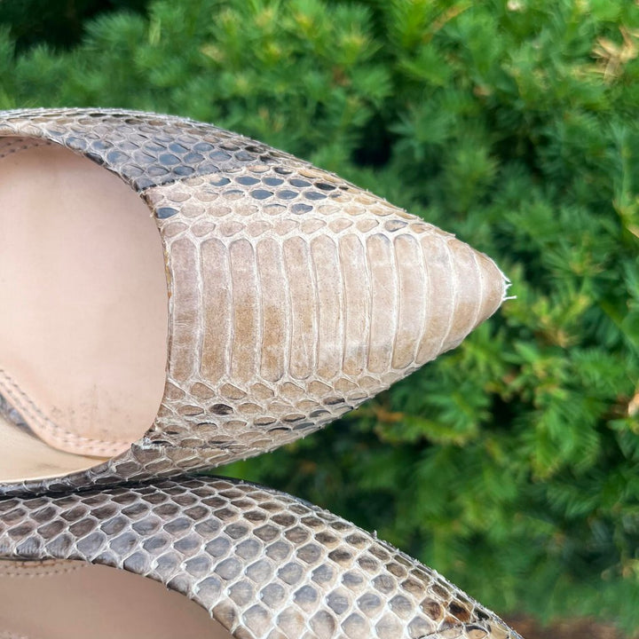 Tory Burch Bedford Snake Embossed Flats - Size 8