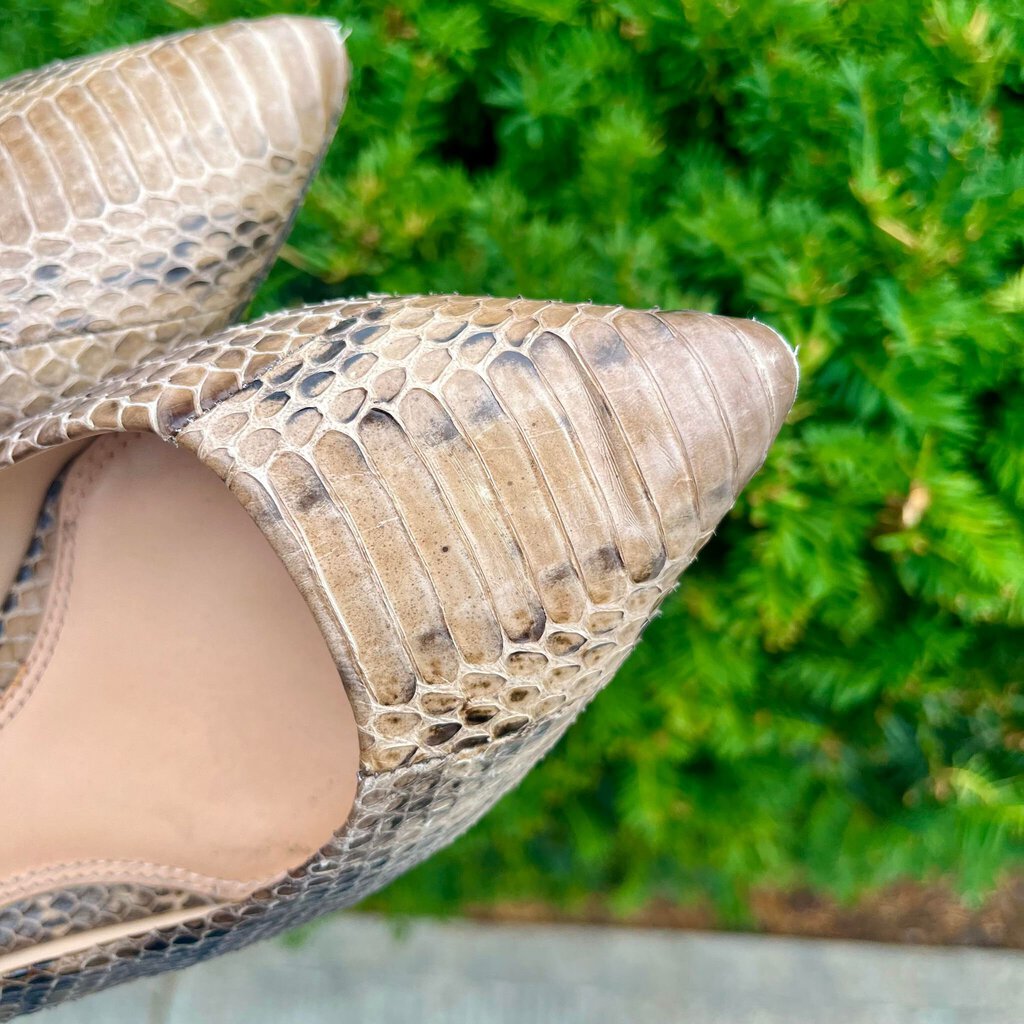 Tory Burch Bedford Snake Embossed Flats - Size 8