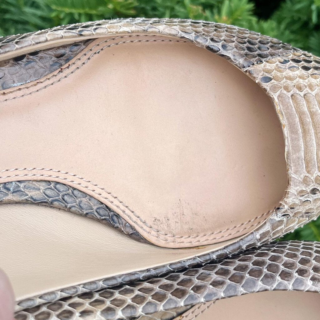 Tory Burch Bedford Snake Embossed Flats - Size 8