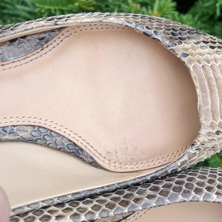 Tory Burch Bedford Snake Embossed Flats - Size 8