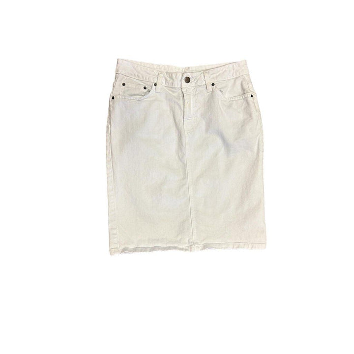 Garnet Hill White Jean Skirt - Size 8 Petite
