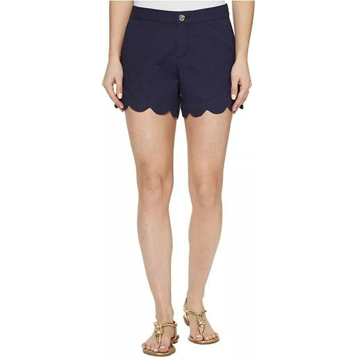Lilly Pulitzer Buttercup Scalloped Shorts in Navy - Size 00