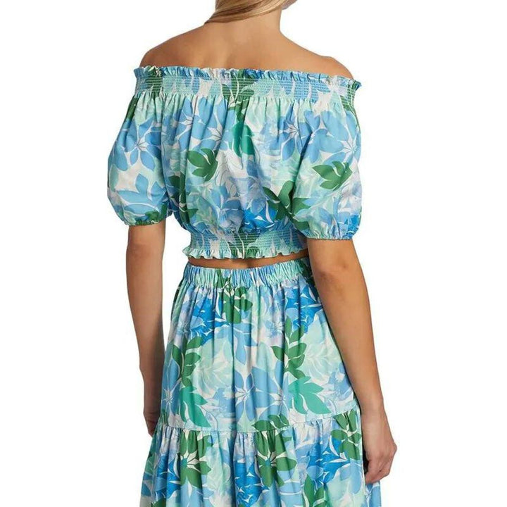 Xirena Elle Cotton Cropped Top in Blue Sails - Size Large