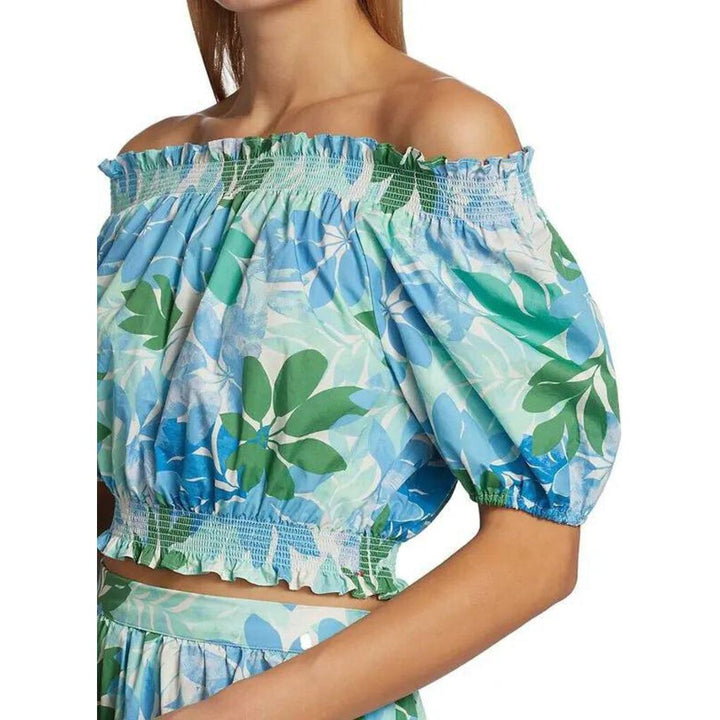 Xirena Elle Cotton Cropped Top in Blue Sails - Size Large