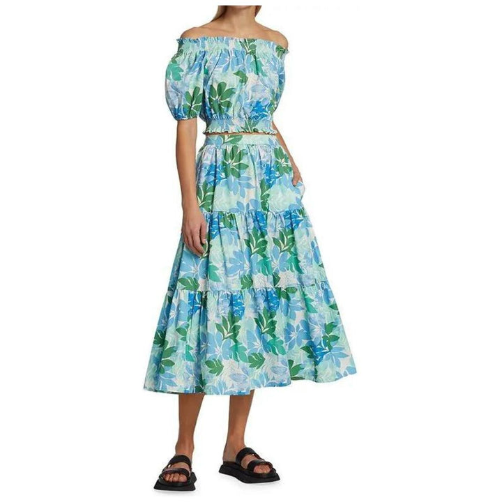 Xirena Angeline Tiered Maxi Skirt in Blue Sails - Size Large