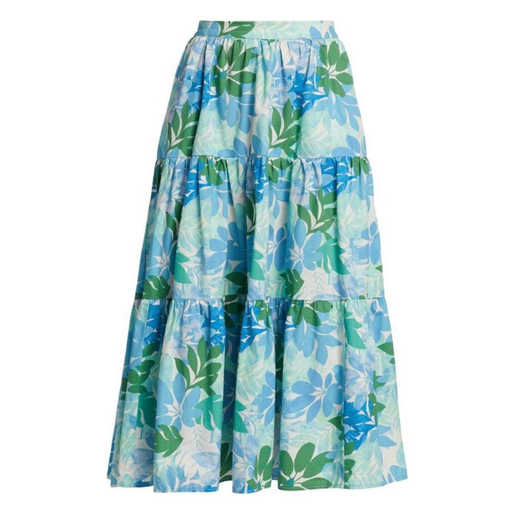 Xirena Angeline Tiered Maxi Skirt in Blue Sails - Size Large