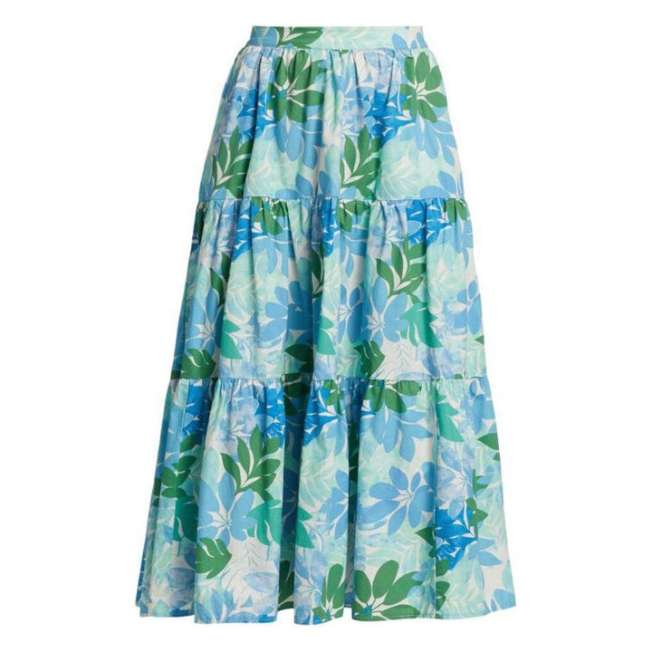 Xirena Angeline Tiered Maxi Skirt in Blue Sails - Size Large