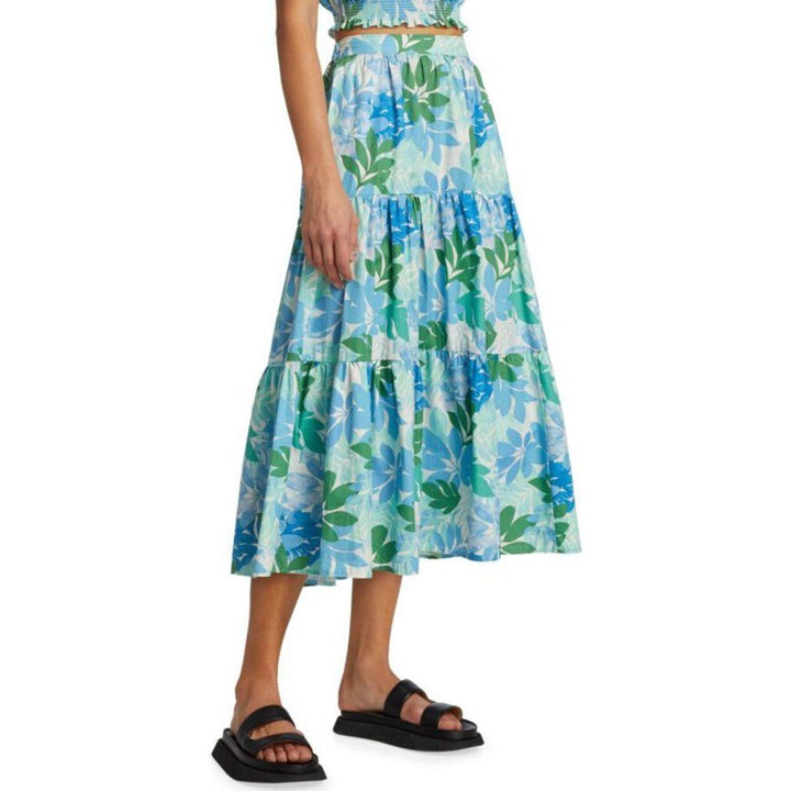 Xirena Angeline Tiered Maxi Skirt in Blue Sails - Size Large