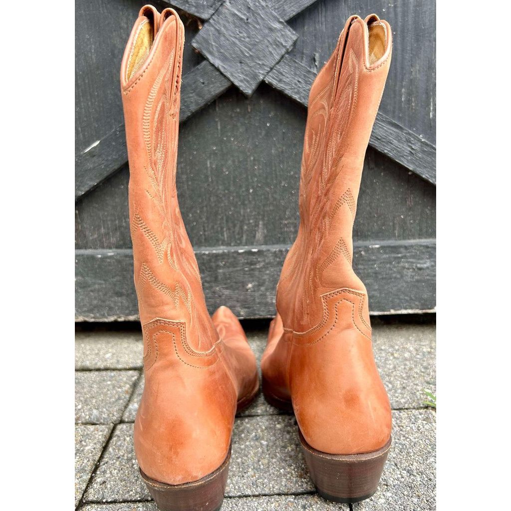 Sancho Brown Cowboy Boots Snipe Toe - Size 40