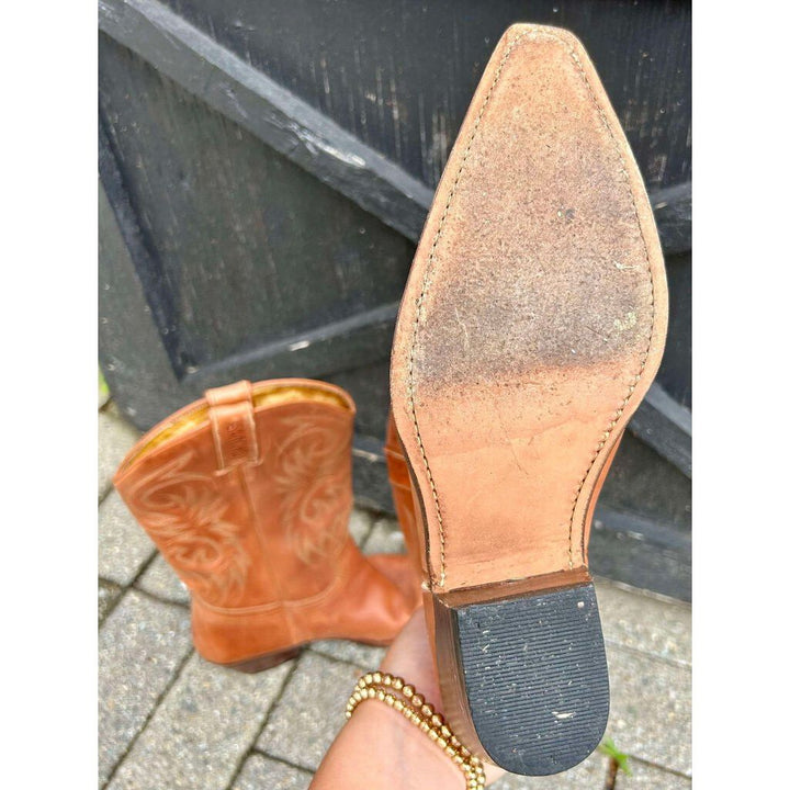Sancho Brown Cowboy Boots Snipe Toe - Size 40